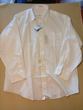 NWT new Pierre Cardin men's white long-sleeve dress shirtSize L/S 18 34-35